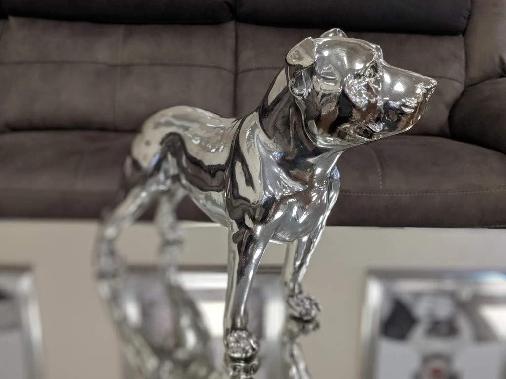 Chrome Staffy Dog Sculpture