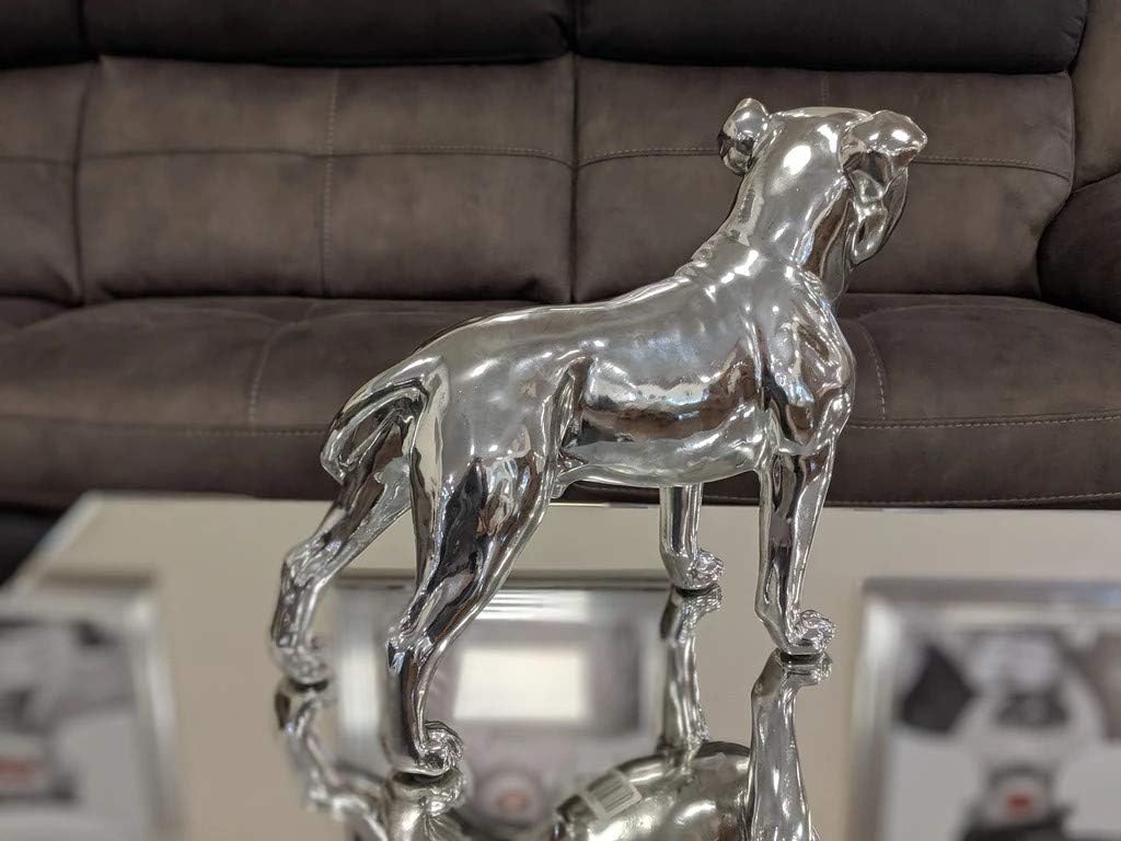 Chrome Staffy Dog Sculpture