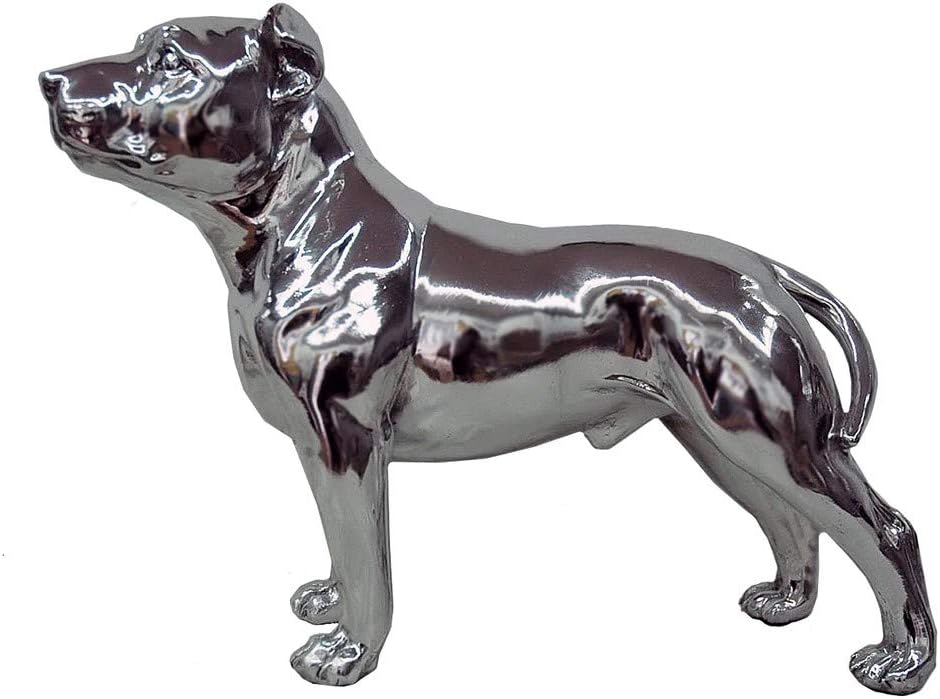 Chrome Staffy Dog Sculpture