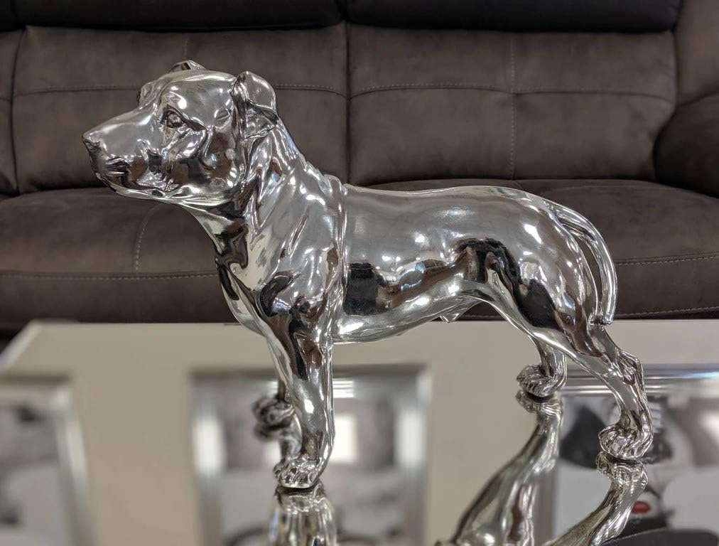 Chrome Staffy Dog Sculpture