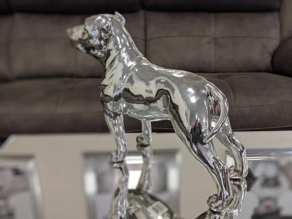 Chrome Staffy Dog Sculpture