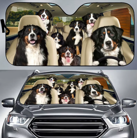 Bernese Mountain Dog Windshield Sunshade